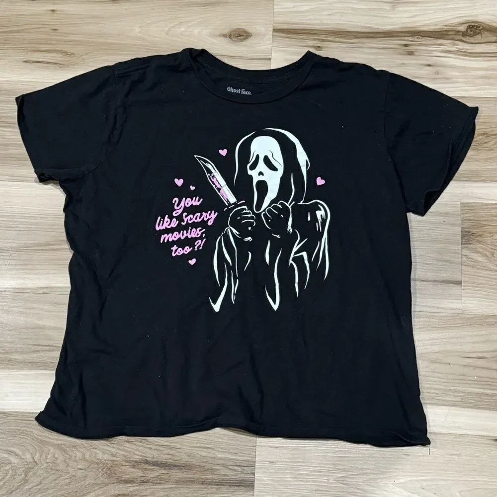 Ghostface Black Short Sleeve Graphic Tee Shirt Women’s Large